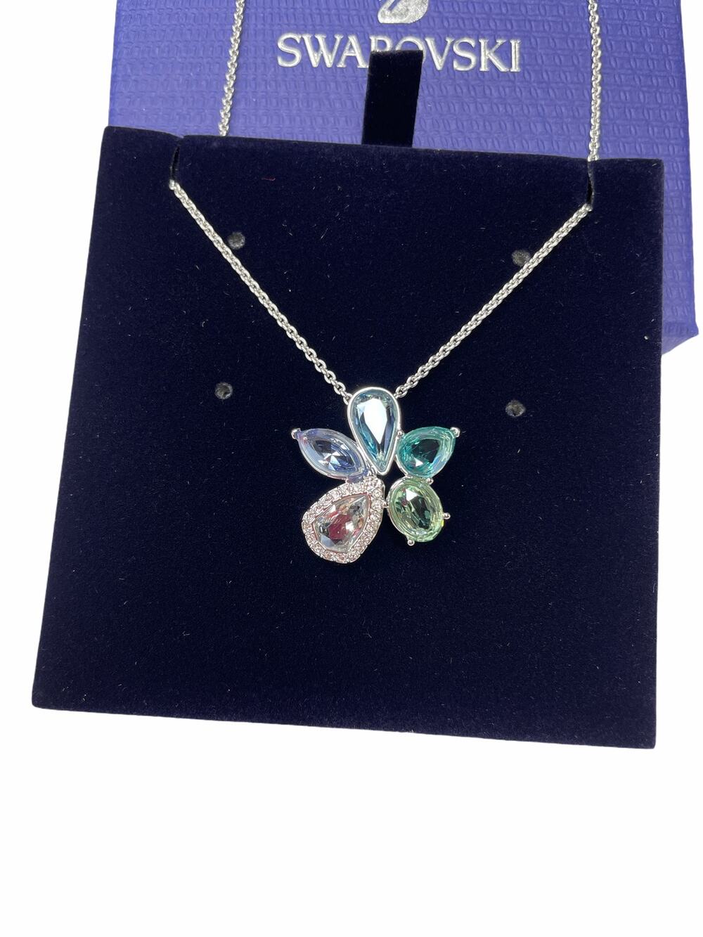 Swarovski Sunny multicolor Necklace Light multi-colored, Rhodium plated